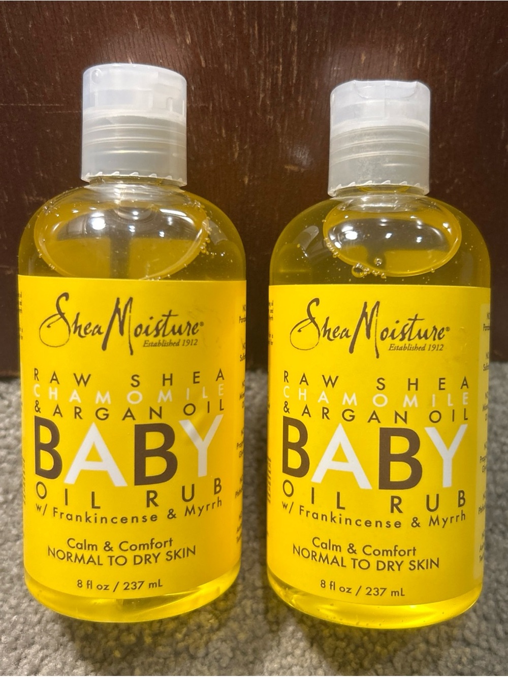 X2 Shea Moisture Raw Shea Chamomile Argan  Baby Oil Rub Frankincense Myrrh, 8oz